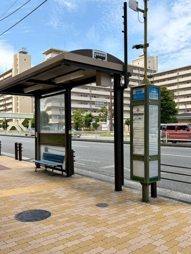 【バス停】放出住宅前まで169ｍ