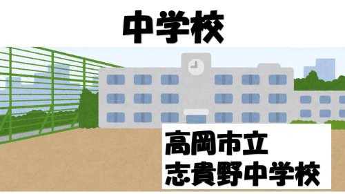【中学校】高岡市立志貴野中学校まで2031ｍ
