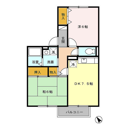 【セジュールクシノの間取り】