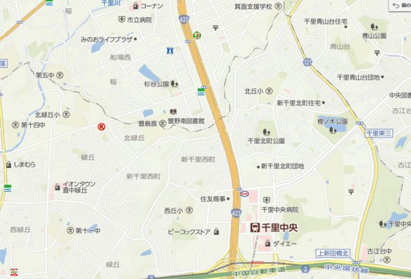 【ヴィラヴェルディ3番館の地図】