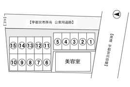 塙田駐車場の区画図
