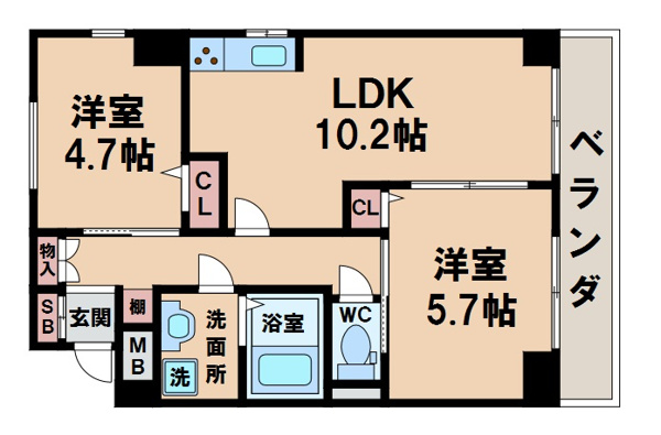ディアコート東田辺の間取り