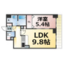 ラムール玉造　仲介手数料無料の間取り