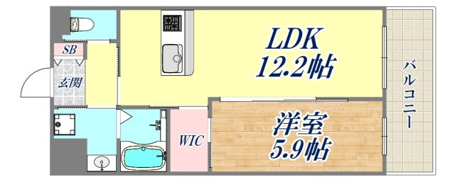 レアグランツ東難波1の間取り