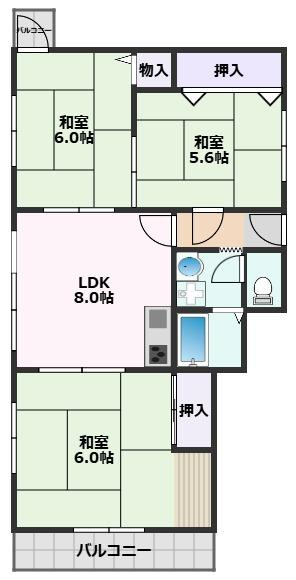 谷川第2マンションの間取り