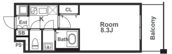 セオリー大阪リバークロスの間取り