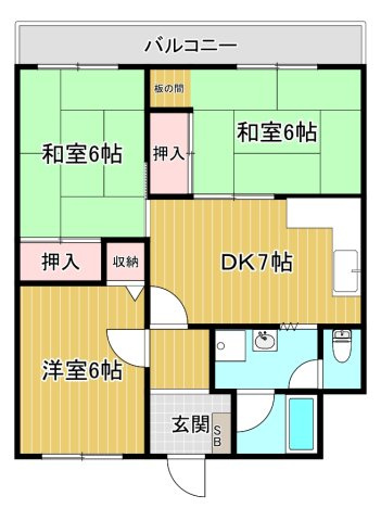 カーサ・ヌーヴォ三国丘の間取り