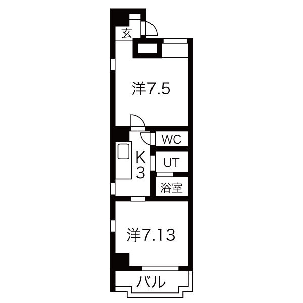 【サン・笹安ビルの間取り】