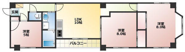 【スカイシティ９番館の間取り】