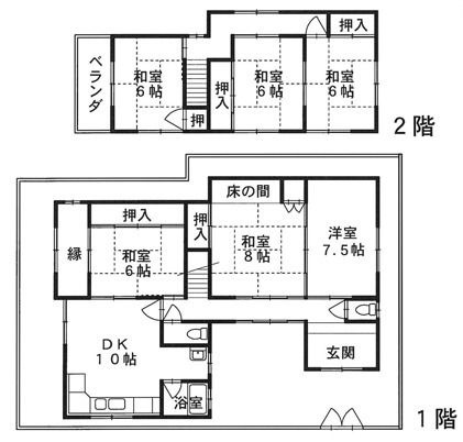【泉町山口貸家の間取り】
