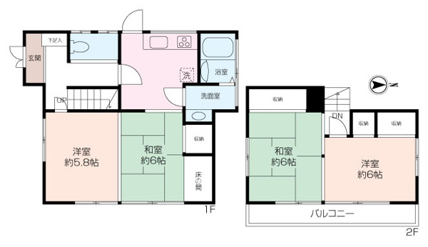 【泥亀1丁目貸家の間取り】
