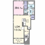 下右田アパート Aの間取り