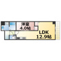 La Luce長堀通　仲介手数料無料の間取り