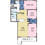 菊川市加茂のマンションの間取り
