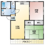功刀ハイツBの間取り
