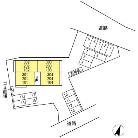 【メゾン　カルムの区画図】