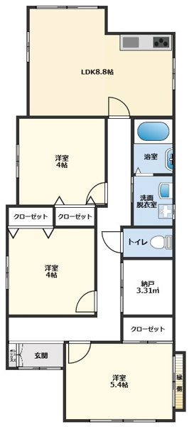 【谷津町貸家の間取り】