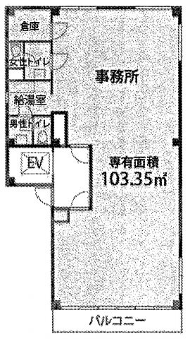 【荒川区西日暮里の事務所の間取り】
