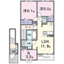 鹿黒アパート　Ｃの間取り