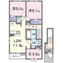 鹿黒アパート　Ｃの間取り