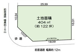 東大阪市加納5丁目貸土地の区画図