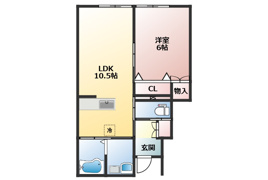 URBAN CUBIC 扇ノ間Ⅲ A棟の間取り