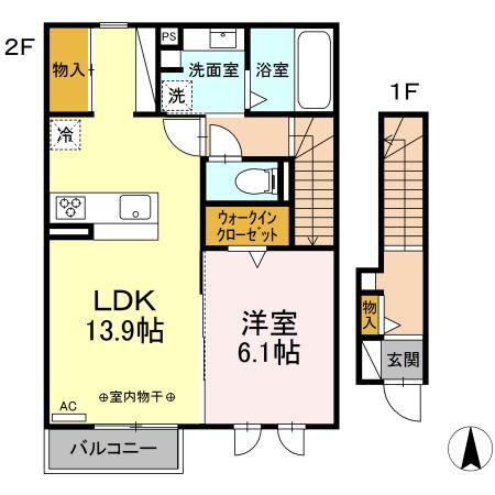 D-ROOM茜部中島　B棟のイメージ