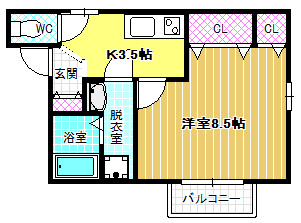 サニーハウス法善寺の間取り