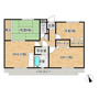 小山市神鳥谷のマンションの間取り