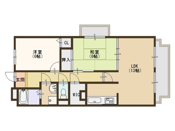 レジェロ住之江の間取り