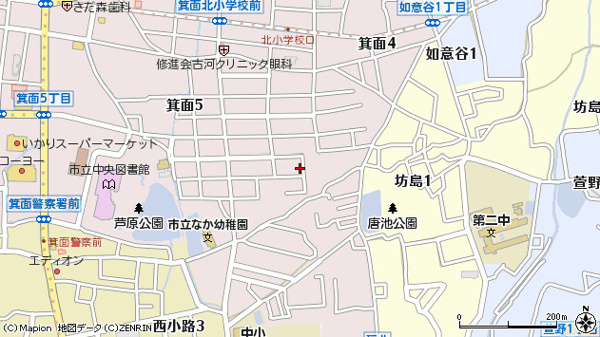 【サンライズ箕面の地図】