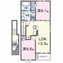 下右田アパート Aの間取り