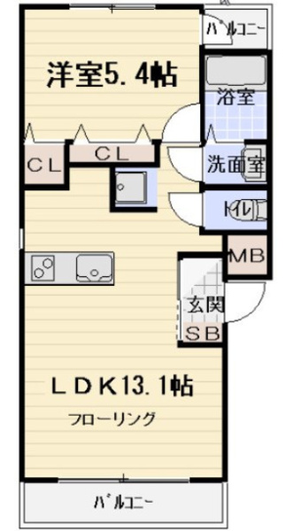 モンテローザ北斗町の間取り