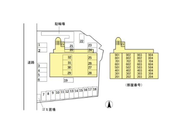 【リシェス城崎の区画図】