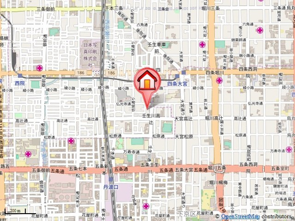 珠光ビル四条大宮Ⅱの地図