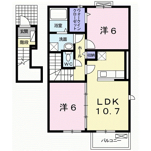 【ウエスト カーサの間取り】