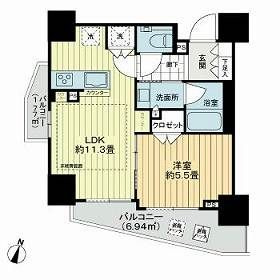 シティハウス四谷三丁目の間取り