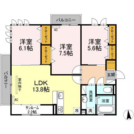 熊本市南区十禅寺2丁目&nbsp;3階建&nbsp;築9年のイメージ