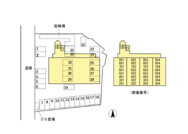 【リシェス城崎の区画図】