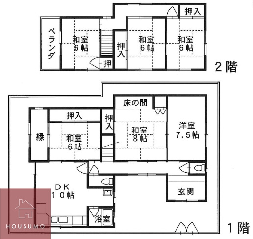 【泉町山口貸家の間取り】