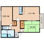 天理市杉本町のアパートの間取り