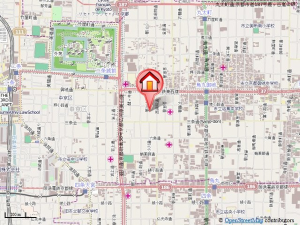 エターナルコート三条の地図