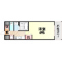 大阪市東成区東小橋のマンションの間取り