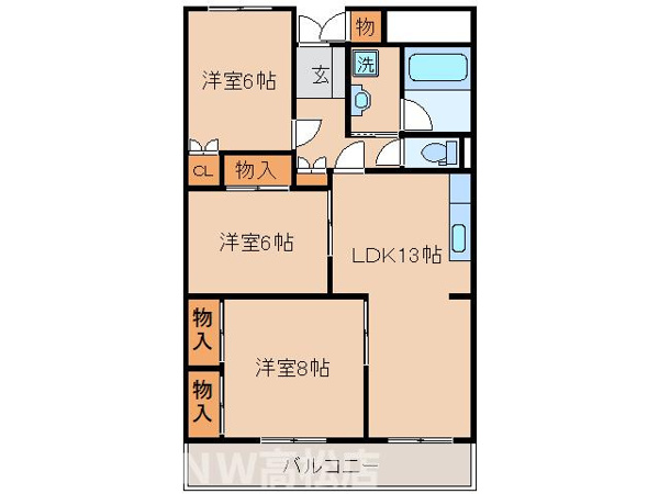 【ロイヤルハイツ茜の間取り】