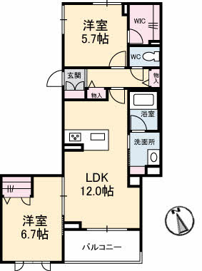 【シャーメゾンサンフォレスト　Ａ棟の間取り】
