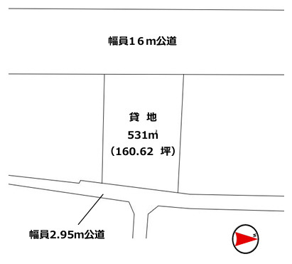 【八王子市中野町 貸地の区画図】