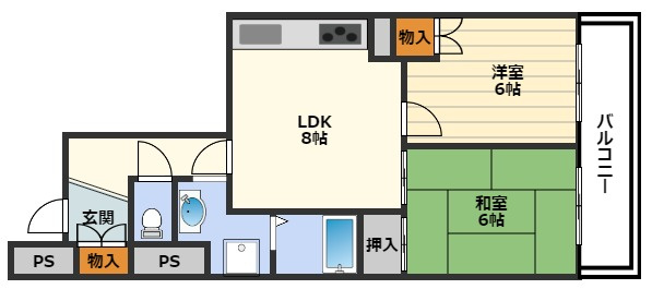 日商岩井中津マンションの間取り