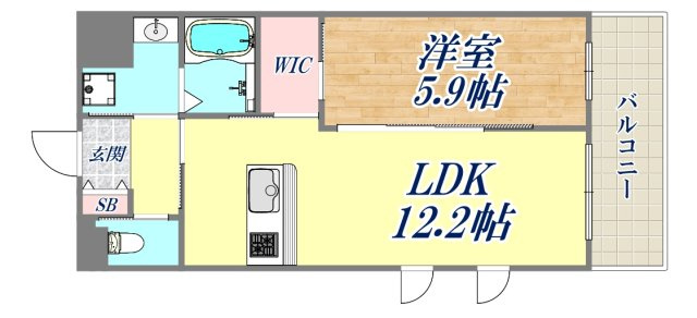 レアグランツ東難波1の間取り