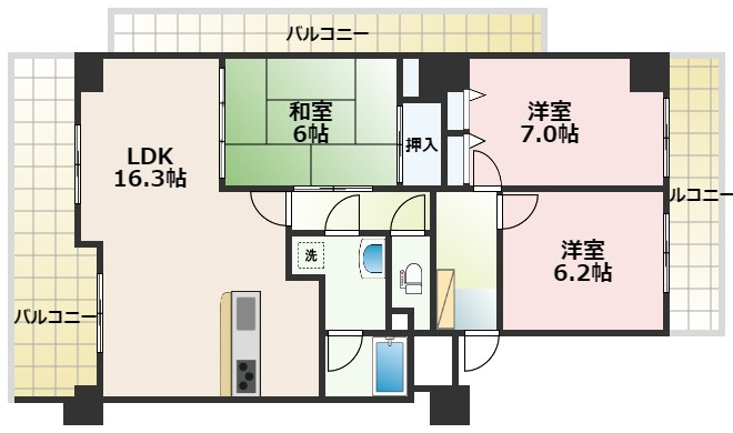 熊本市中央区本山町&nbsp;14階建&nbsp;築35年のイメージ