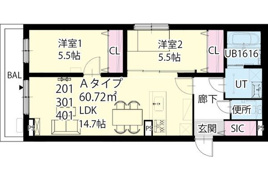 Neo・O’s　S18(ネオ・オーズ　S18)の間取り
